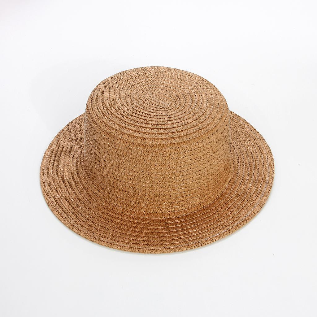 Chapeau Haut de Forme Plat pour Enfants 29cm Pare-Soleil Été Crème Solaire Chapeau de Paille Chapeau de Soleil d'Extérieur pour Filles