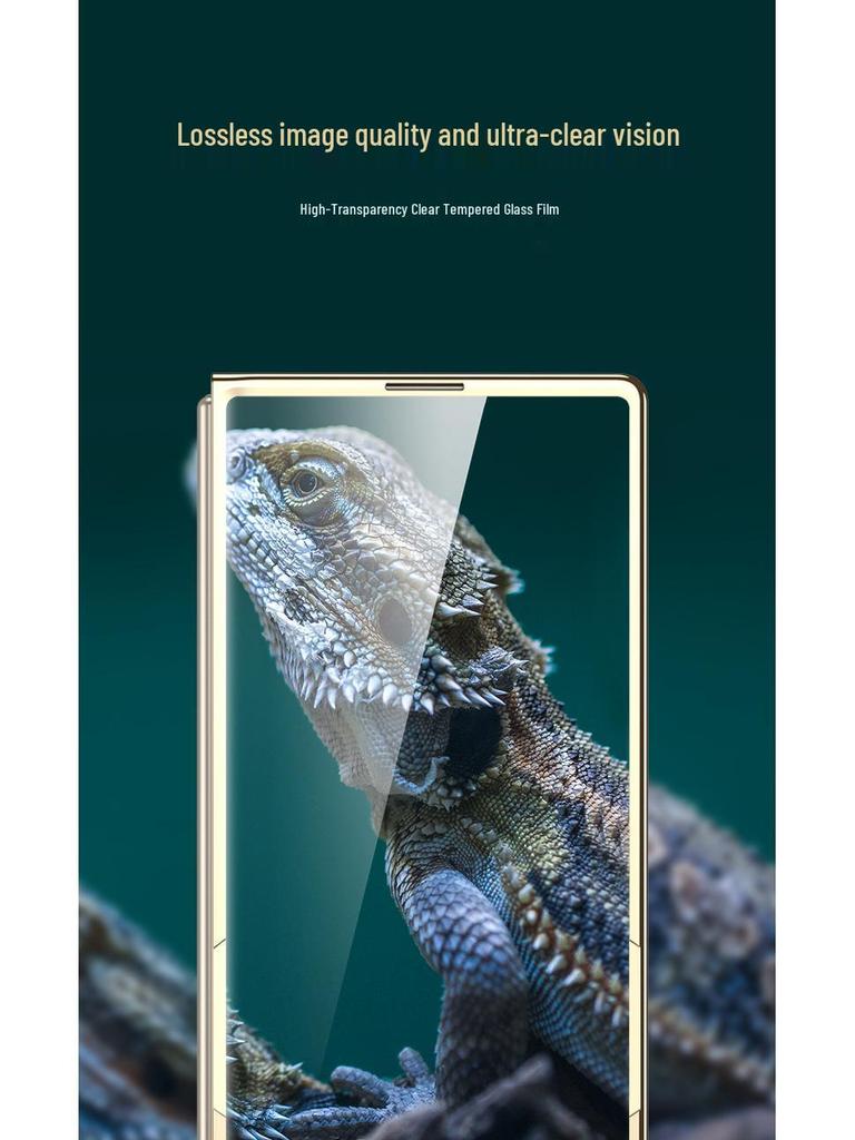 Compatible Samsung Z Fold7 Foldable Phone Case with Painted Glass, HD Film, and Integrated Flip Cover.