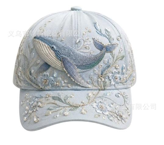 Fashion hot-selling marine baseball cap 1D digital printing marine animal baseball cap to picture free design 1D print