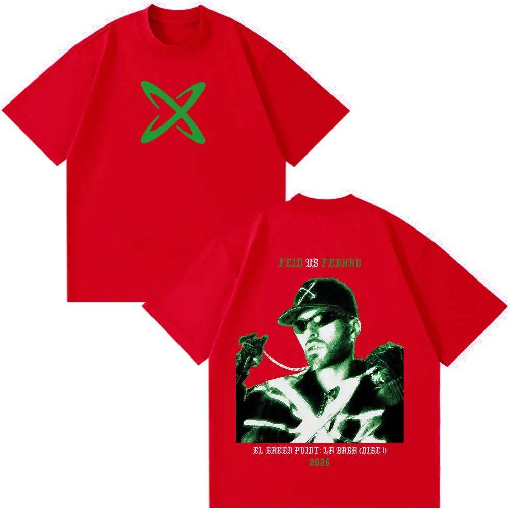 Rapper Feid Ferxxo Tour 2026 Print Tees Men Women Fashion T-shirt Short-sleeved Cotton Casual Loose Vintage T-shirts Streetwear