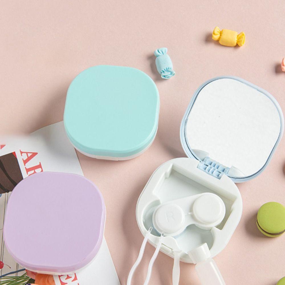 Mini Contact Lens Container Box Macaron Color Eyes Tool Kit Contact Lens Case  Daily Organizer