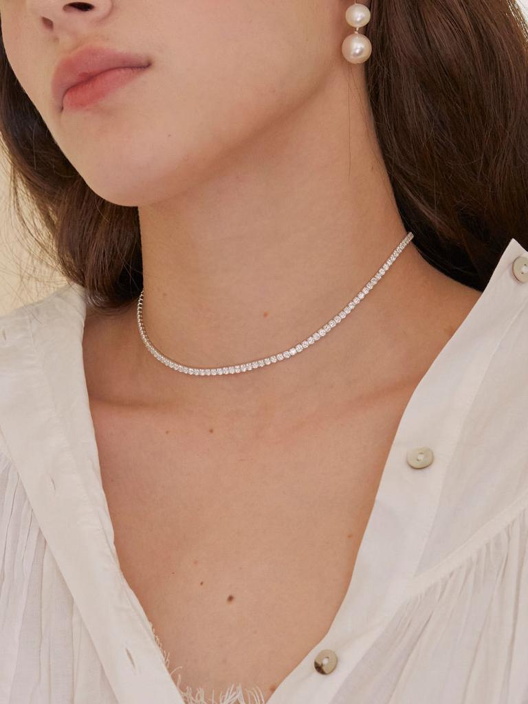 Of-Lavishe Simple Tennis Chain Necklace 925 Silver