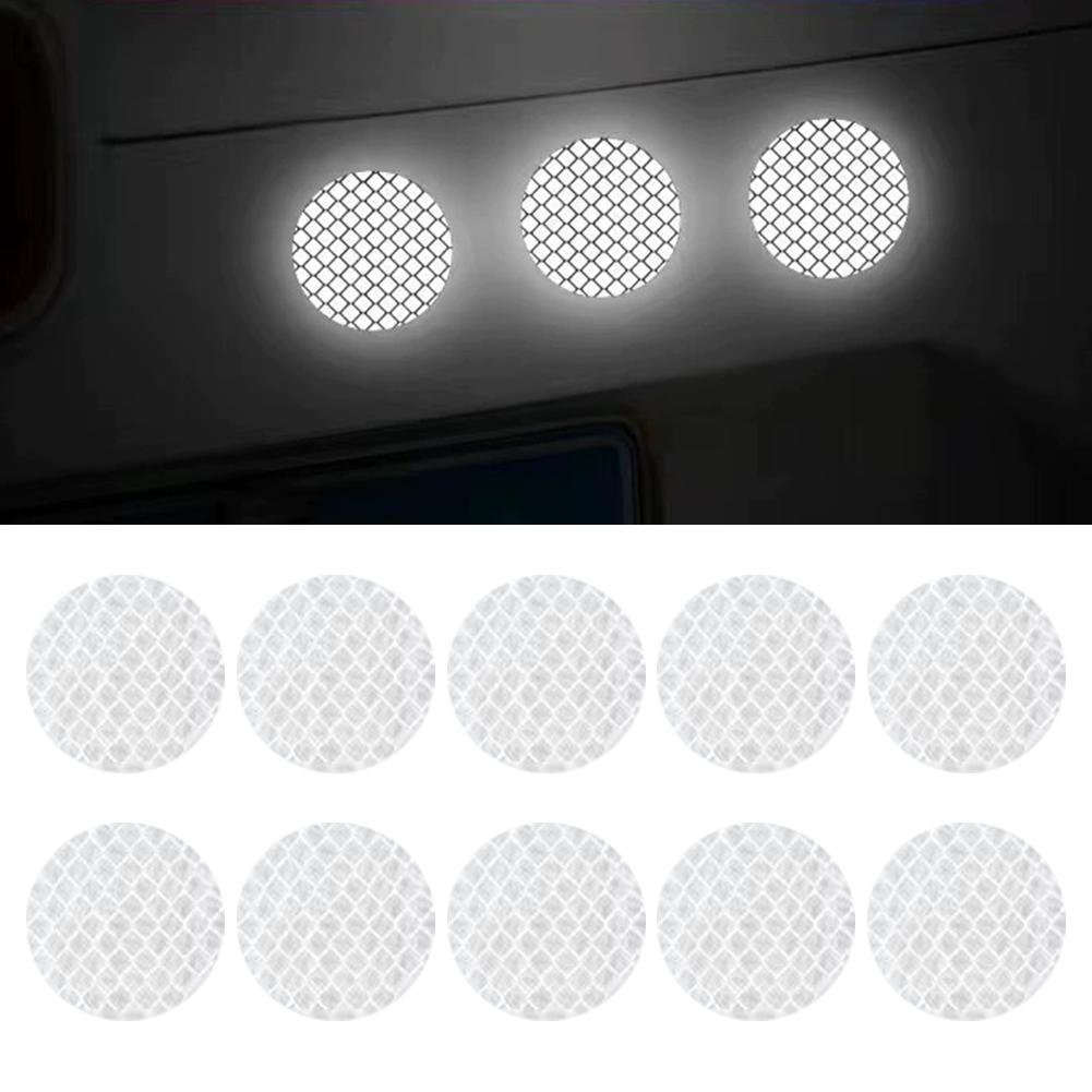 10pcs New Car Bumper Reflective Stickers Reflective Warning Strip Tape Secure Reflector Stickers Decals Safety Warning