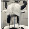Solid Color Demon Ear Protection Hat Fur Trim Winter Pullover Cap Fashion Lei Feng Cap  Riding