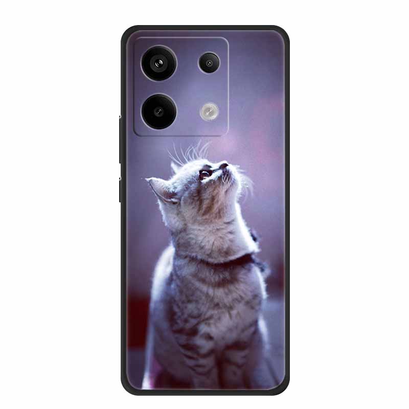 For Redmi Note 13 pro Case Pink Phone Case Fashion Silicone TPU Soft Back Cover Redmi Note 13 Pro Flower Capa 6.67" Cats Coque