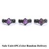 1Pcs Retro Crystal Ring Natural Stone Amethyst White Crystal Handmade Vintage Punk Finger Ring Jewelry Gift