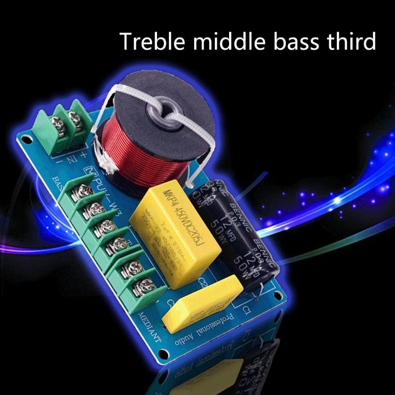 2 Pieces 3-Way Audio Frequency Dividers HiFi Filter Circuit Board Stereo Speaker Crossover Filters Treble/Alto/Bass 200W