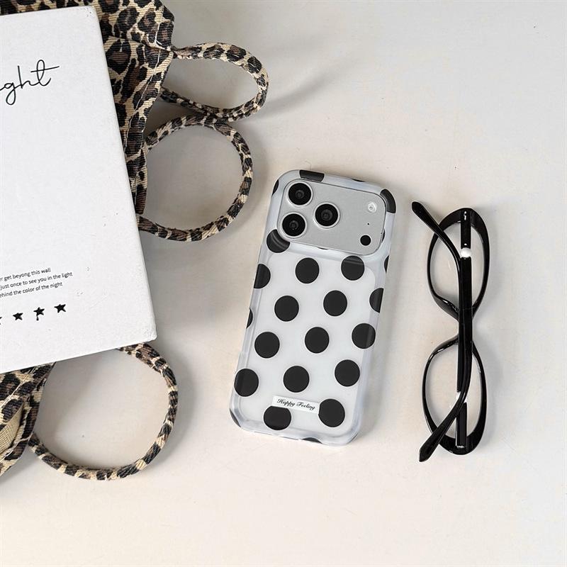 Minimalist Frosted Polka Dot Case for iPhone 17/16/15 Pro Max - High-End Feel