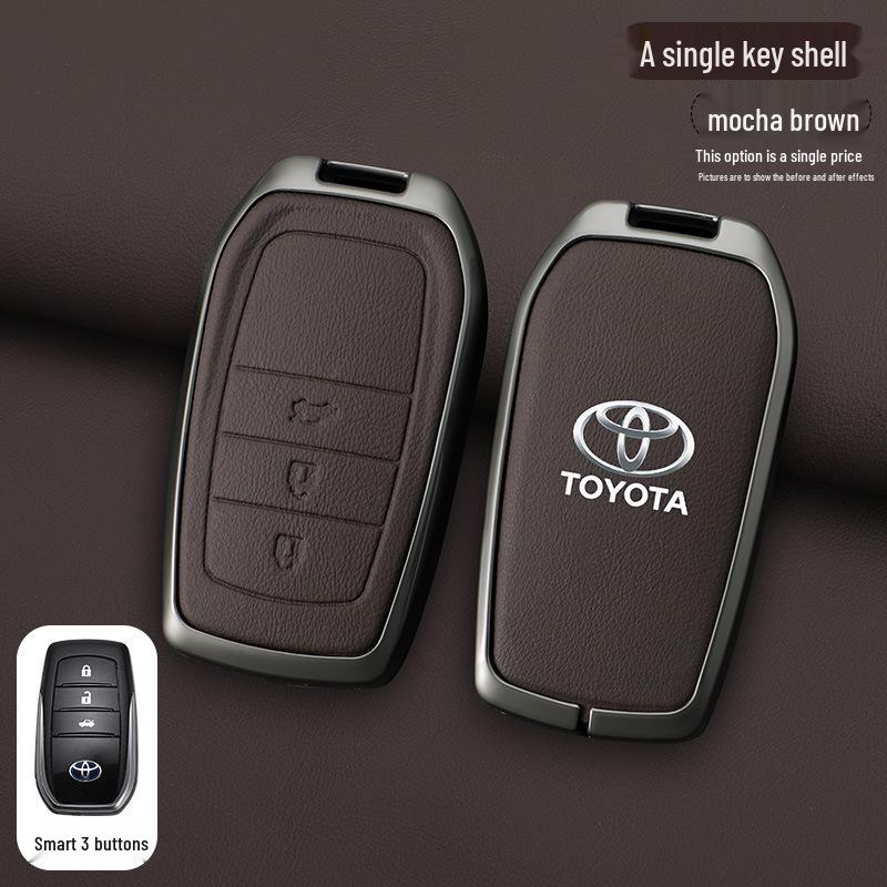 Premium Full-Wrap Key Cover for 2018-2019 Toyota Highlander 7-Seater, Two-Button Model