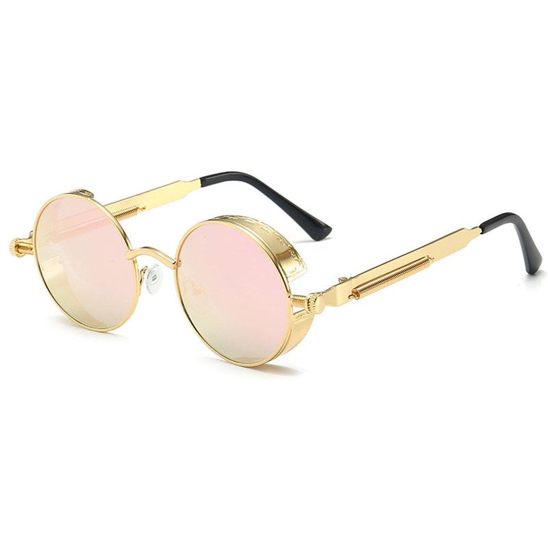 Classic Gothic Steampunk Sun Glasses Men's Women's Brand Designer Vintage Style Round Metal Material Glasses Frame Sun Eyeglasses High Quality UV400