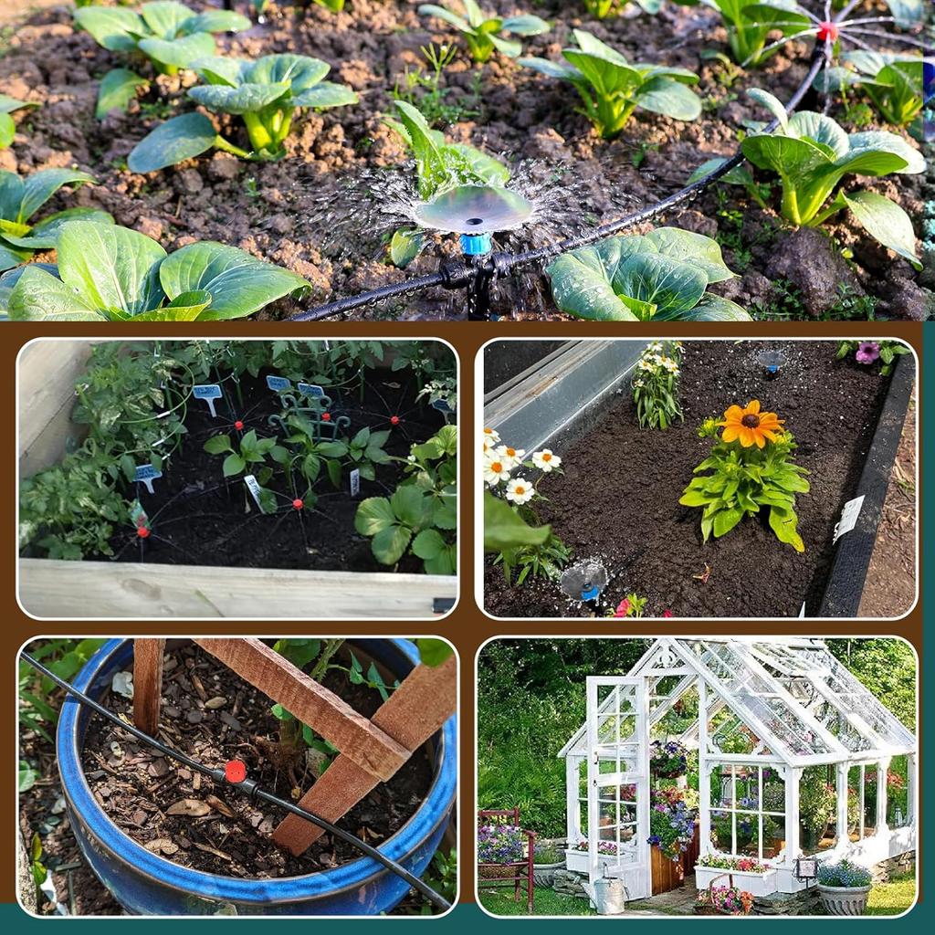 Quick-Connect DIY Drip Irrigation Kit, Automatic Garden Watering System for Greenhouse Plants for Greenhouse Plant Watering