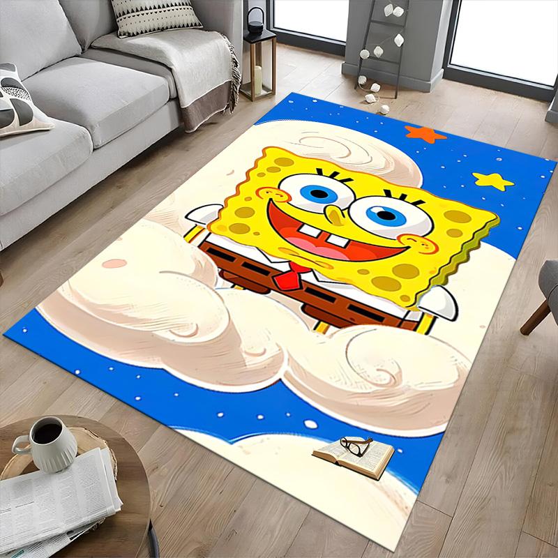 1pc Spongebob Squarepants Carpet for Playroom Bedroom Living Room Sofa Home Decor,kids Game Area Rug Non-slip Floor Mat Y7295