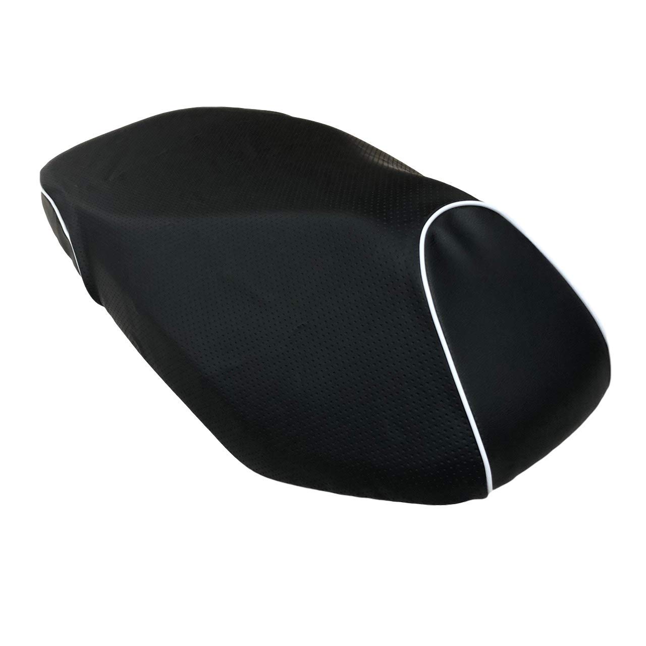 

Custom seat covers for Honda DUNK made with embossed Easy installation with elastic top Dimpled black with white CVH-50 AF74/AF78 premium, thick,