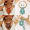 Personalized Jewelry Set With Mixed Material Crystal Drop Earrings And Statement Necklace For Teens