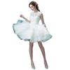 White lace 2025 new short bride wedding dinner annual meeting host bridesmaid sister group small dress girl