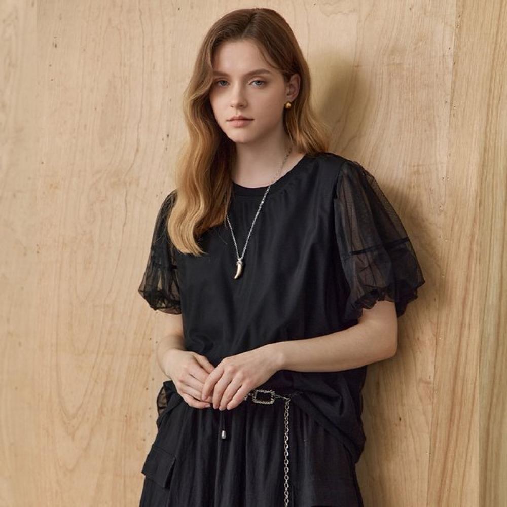 Maxza Mesh Balloon Sleeve Blouse Ze06qt019na