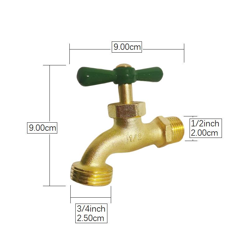 Garden Zinc Alloy Copper Plated Faucet 1/2" and 3/4" Spout
