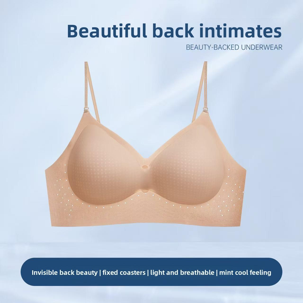 

Women s Summer Thin Thin Shoulder Strap Small Chest Gathered Fixed Cup No Trace Breathable Underwear 38/85ABC тілесний