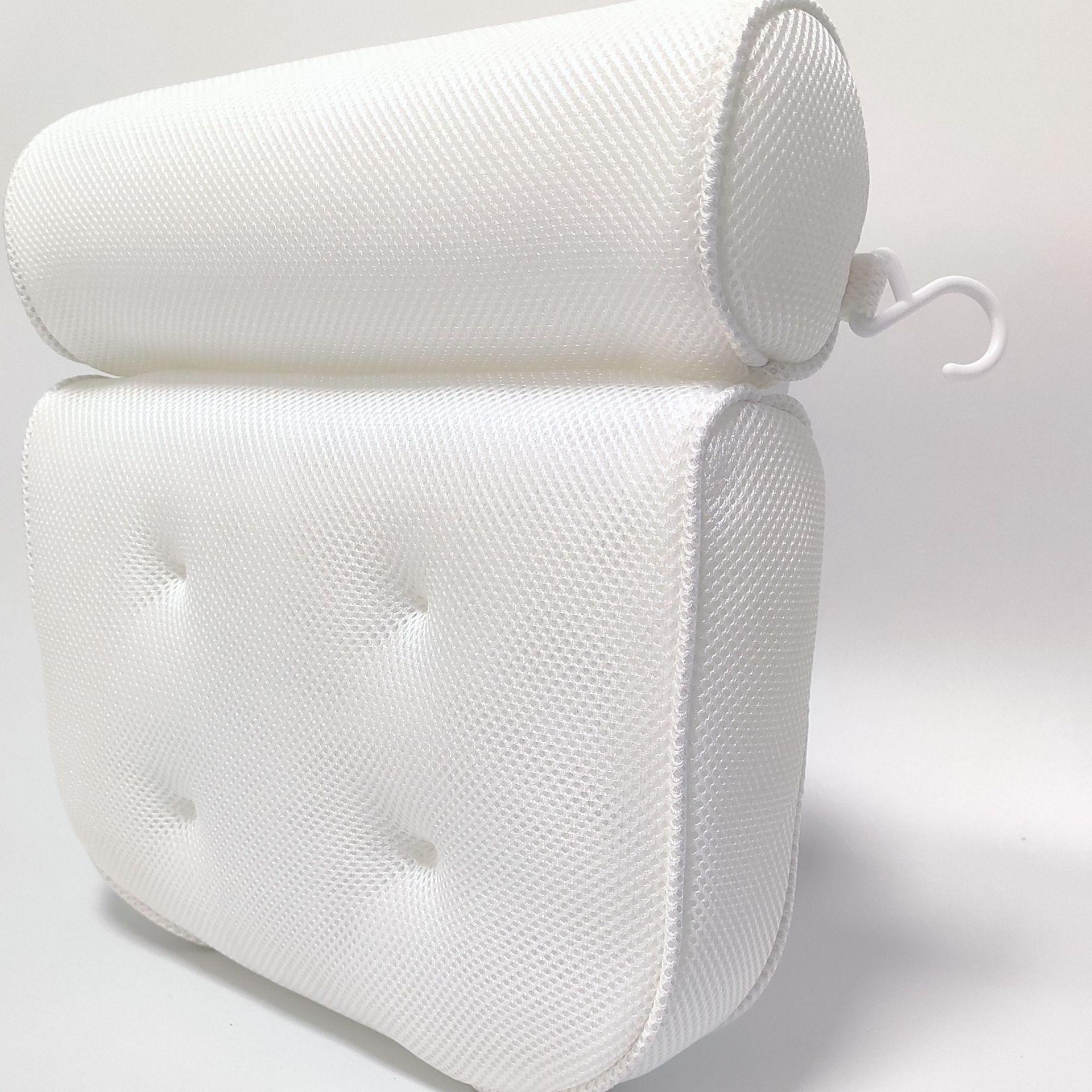 

Удобная подушка для ванны, подголовник для ванны, подушка для поддержки шеи и спины, дышащая, с присоской для спа-ванны белый