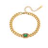 MamacitaSlay High Quality Gold Plated Cuban Chain AAA Zircon Necklaces Bracelets Stainless Steel Waterproof Jewelry for Women