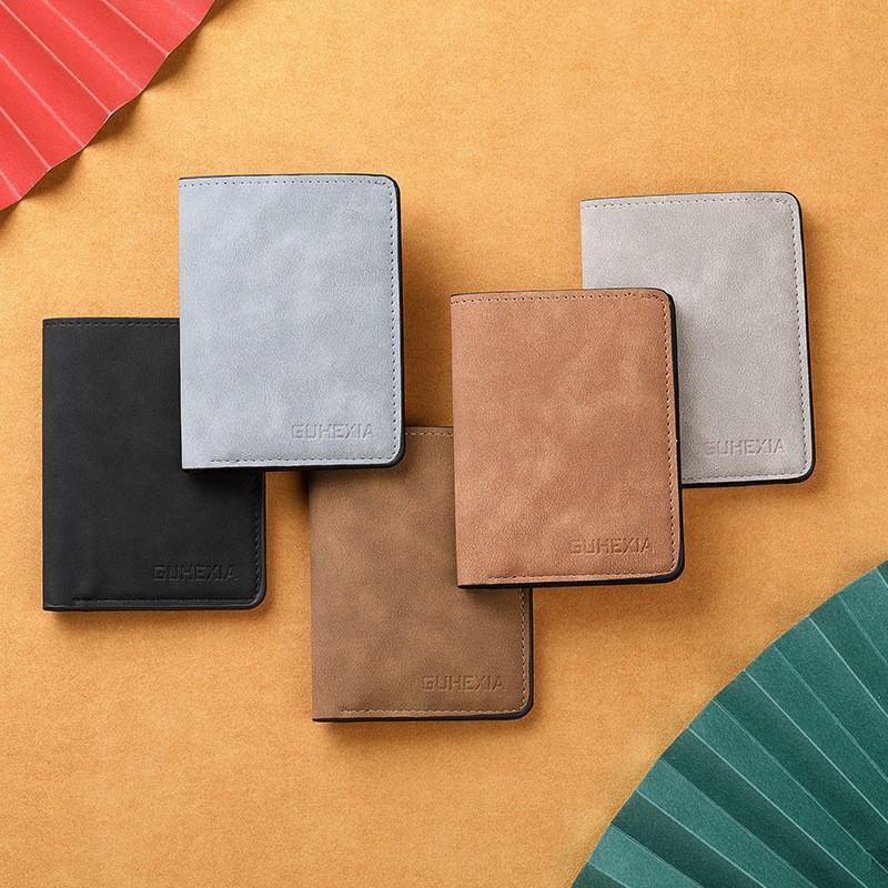 Men’s Slim Bifold Wallet PU Leather ID Card Holder Driver License Wallet Thin Business Card Organizer Pocket Purse