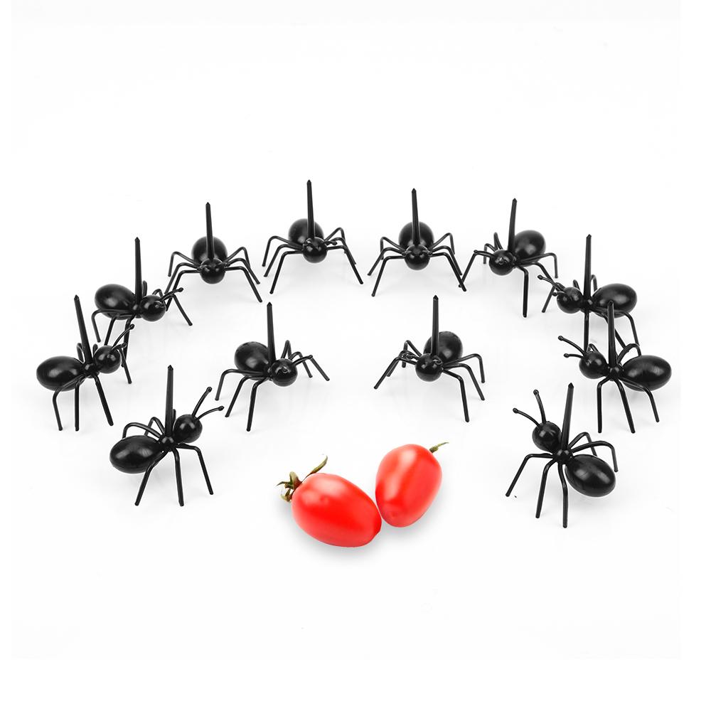

Многоразовая посуда вилка для фруктов в милом стиле 12 шт./набор многоразовая вилка для фруктов в виде муравья Kawaii вилка для закусок, тортов, десертов чёрный