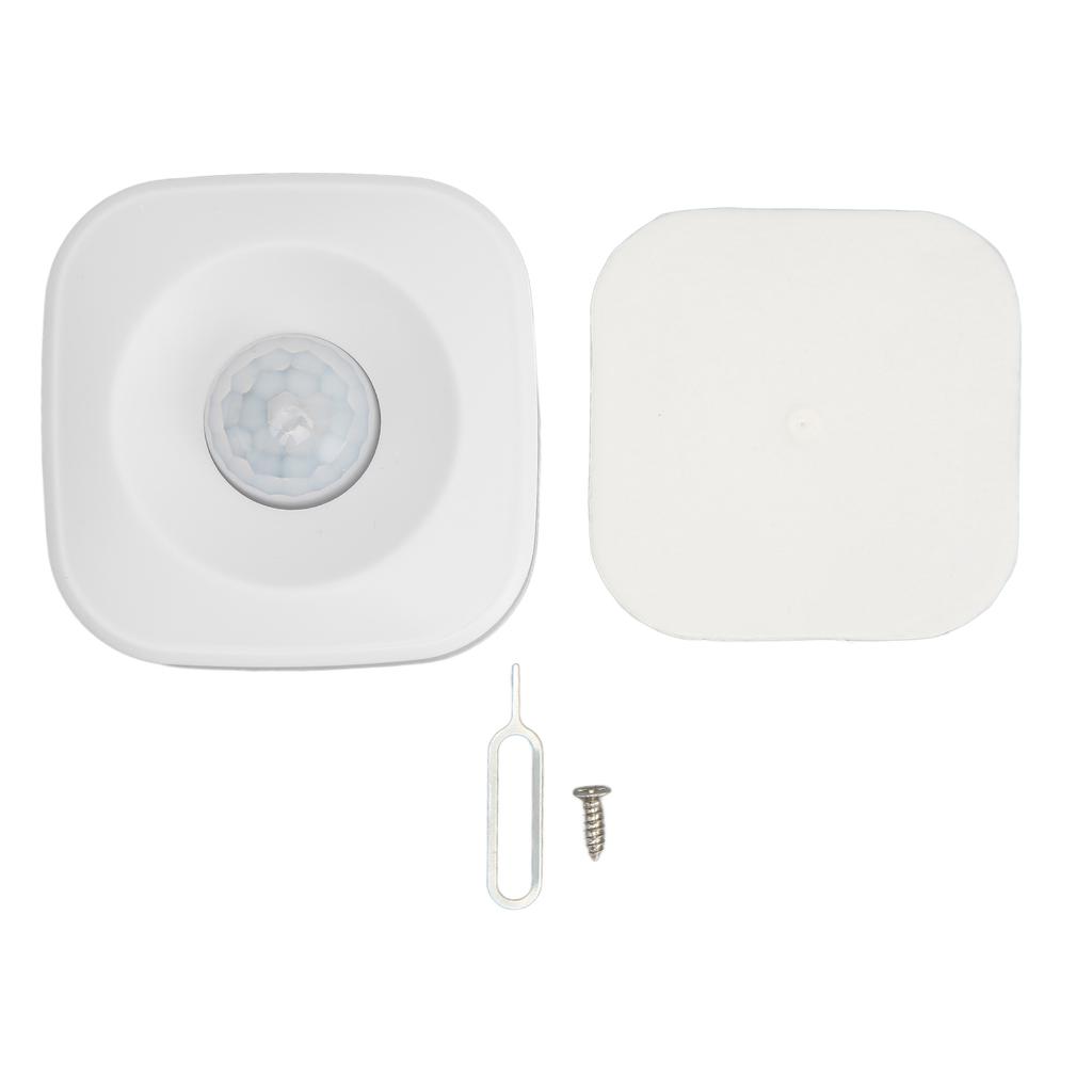 Wireless Motion Detector APP Control Alarm Function Linked PIR Motion Sensor for Living Room Bedroom Balcony White