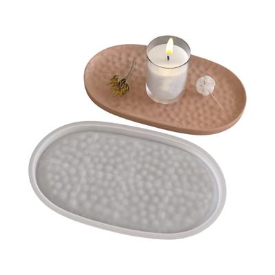 Lebensmittelechte Silikon-Handgefertigte Tabletts Formen Oval Form Schmuckschale Formen Silikon-Textur Geschenk für Kunstliebhaber