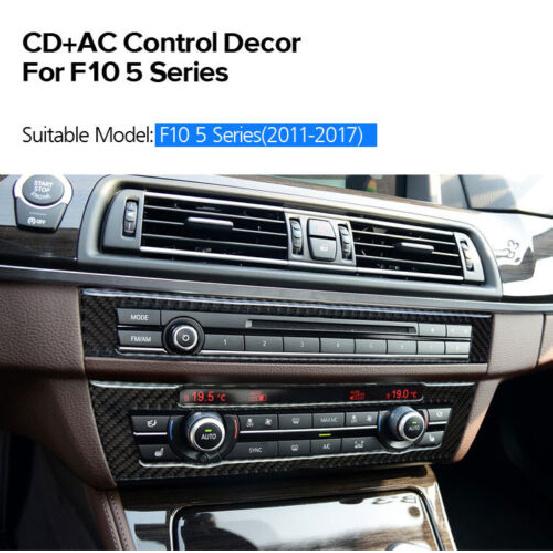 Soft Carbon Fiber Interior CD Panel Cover Trim For BMW 5 Series F10 2011-2017