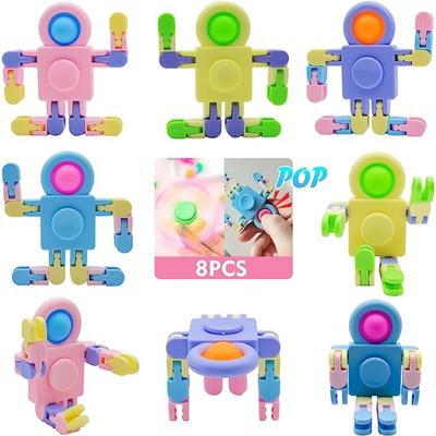 Pop Fidget Spinners Party Favors, Sensory Fidget Toys Deformable Chain para seu alívio do estresse Presentes de aniversário para crianças