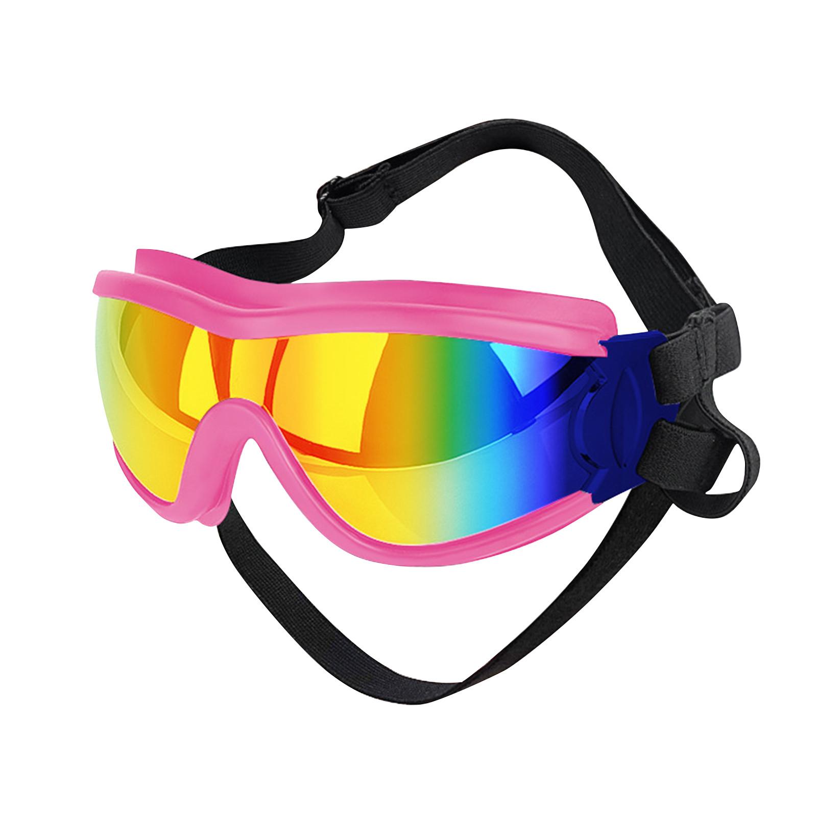 

Сонячні окуляри для собак середнього та великого розміру, прозорі УФ-окуляри, вітрозахисні, протипилові, снігозахисні окуляри для домашніх тварин з еластичною гумкою One Size гарячі рожевого кольору