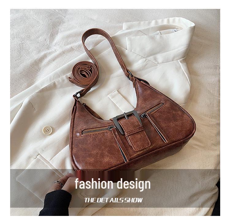 2024 Fall/Winter Women's Retro French Underarm Crossbody Bag - Simple Single Shoulder Commute Style