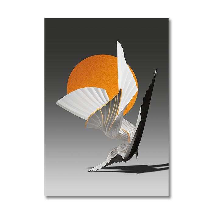 Orange Sonne Leinwand Poster Kreative Abstrakte Wand Kunst Malerei Nordic Poster und Drucke Wand Bilder für wohnzimmer Wohnkultur