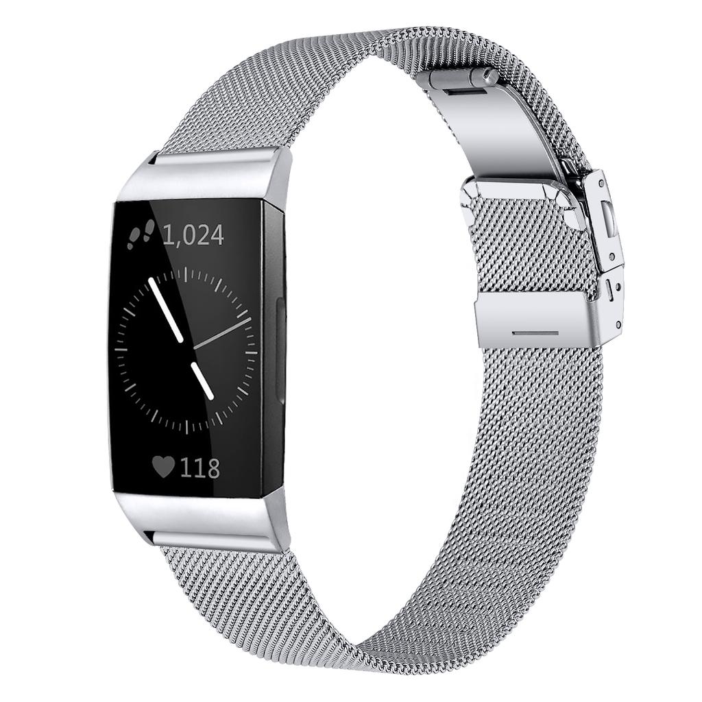 Compatible with Fitbit Charge 3/4/3 SE Anti-Collision Stainless Steel Metal Watch Band