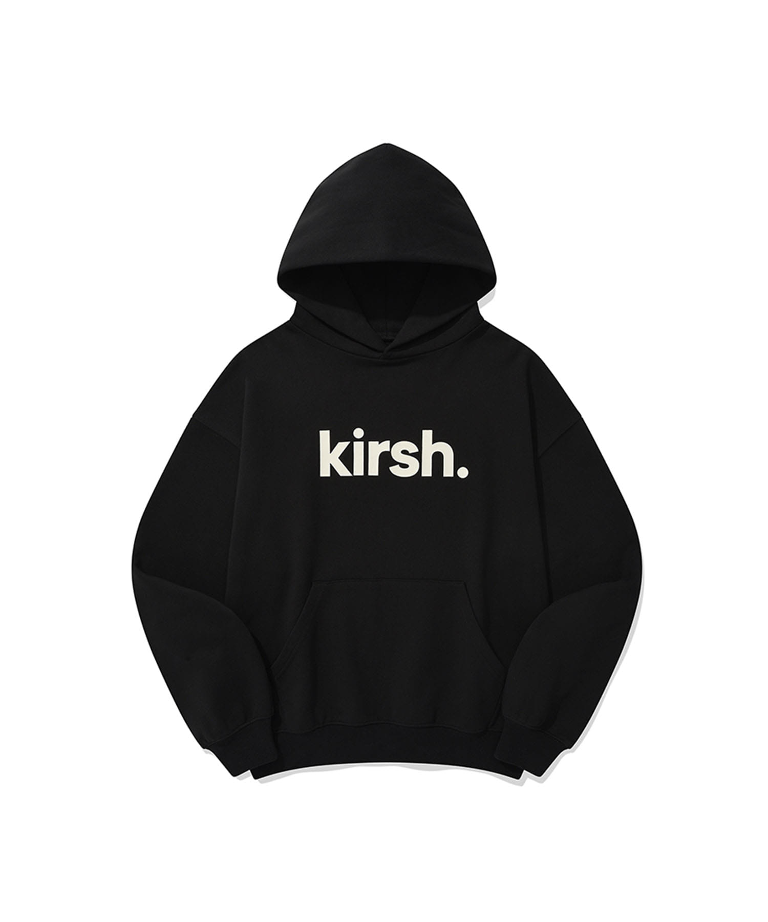 Kirsh Wording Logo Loose Fit Hoodie [Black] 2