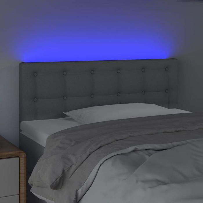 VidaXL Tête de Lit à LED Meuble de Chambre à Coucher Accessoire de Lit Simple Tête de Cadre de Lit Intérieur Gris Clair 3122036