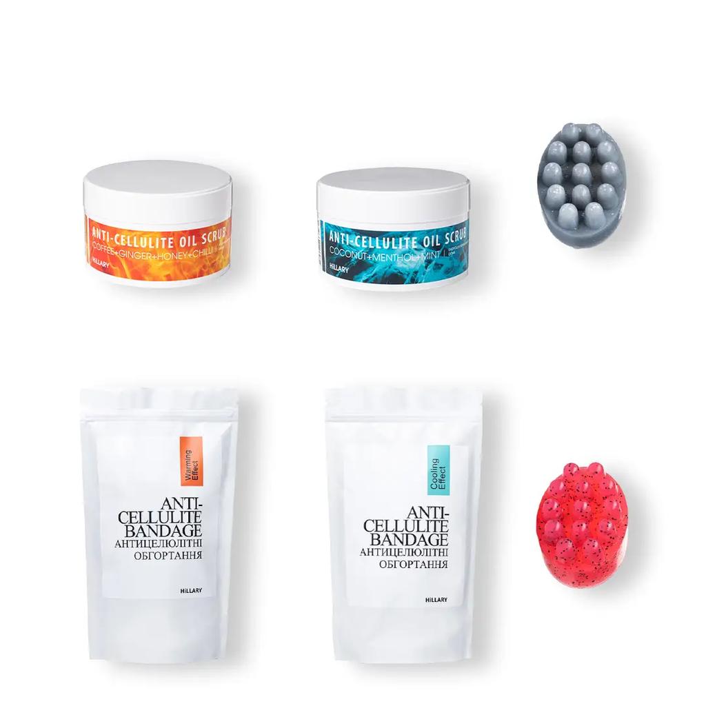 Anti-cellulite Care Set Fire and Ice + 2 Anti-cellulite Massage Peeling Mila Hillary