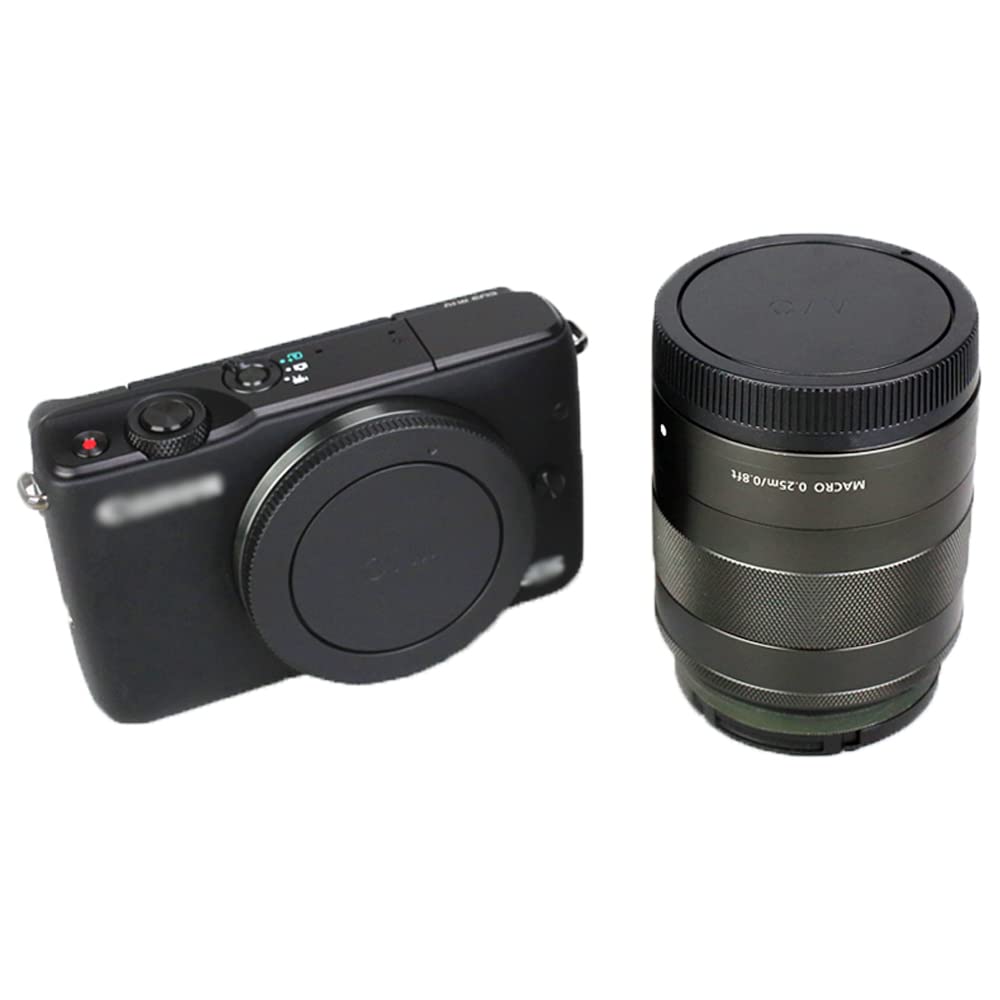 JJC Canon Mount Rear Lens Caps and Body Caps for Canon EOS Kiss Kiss EOS M6 Mark EOS and Other Canon Mount Cameras and Lenses EF-M (2 Pairs) M2, M,
