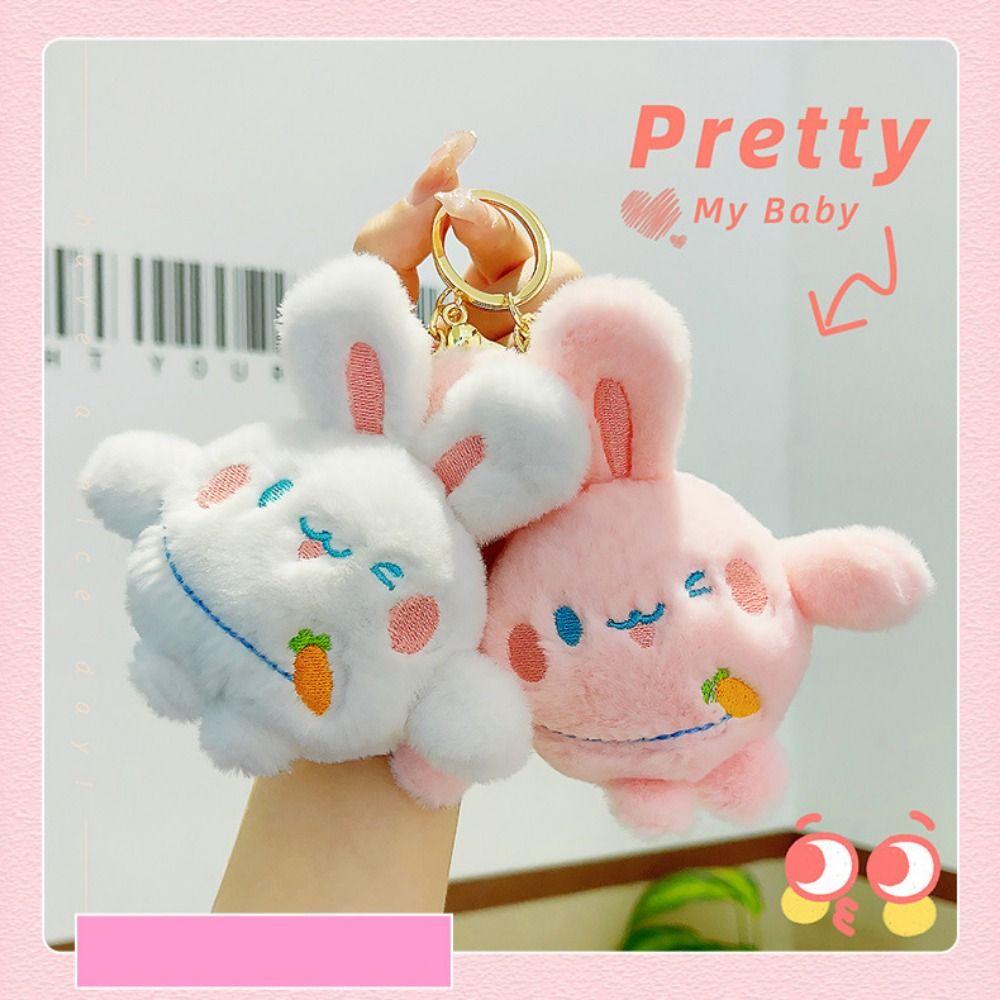 

Stuffed Cotton Plush Rabbit Doll Keyring Rabbit Head Animal Rabbit Plush Keychain Kids Gift