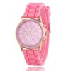 Silicone Case Ladies Quartz Watch With World Time Function For Fashion Students