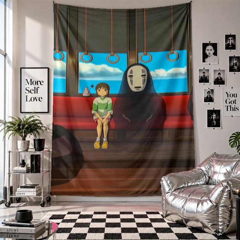 Wall TapestrySpirited Away Art Hanging Cloth Decorative Background Cover for Room Decoration