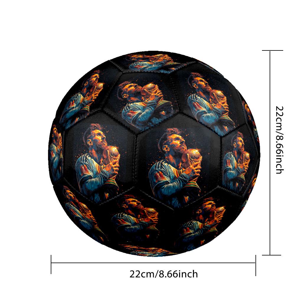 Messi 10 Number Champion'S Embrace Size 5 Soccer Ball Machinestitched Indooroutdoor Universal Football Sports Enthusiast Gifts Distinctive Home Decor 
