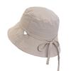 Summer Mesh Drawstring Fisherman Hat With Sun Protection For Women