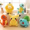 20-25CM Pikachu Plush Doll Toy Anime Kawaii Squirtle Charmander Bulbasaur Stuffed Toys Cartoon Children Birthday Gift
