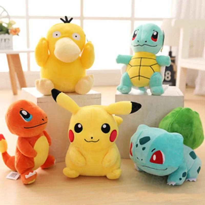 20-25CM Pikachu Plush Doll Toy Anime Kawaii Squirtle Charmander Bulbasaur Stuffed Toys Cartoon Children Birthday Gift