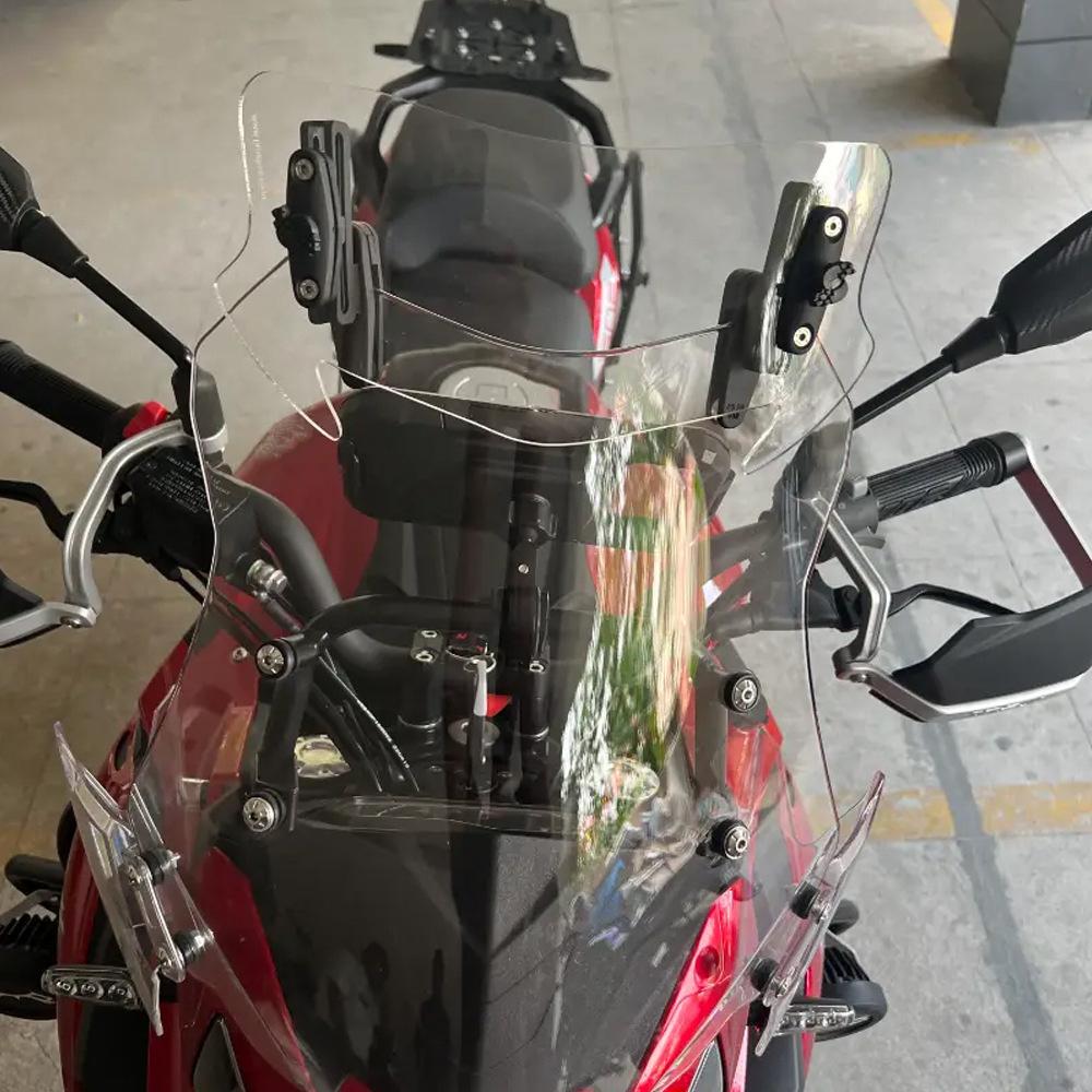 Motorcycle Windshield Extension Adjustable Spoiler Clamp-On Deflector