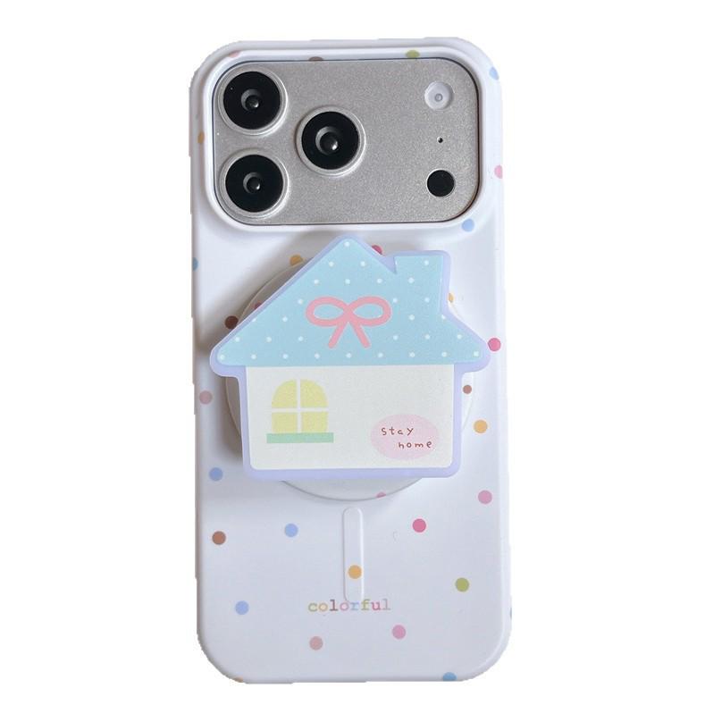 Korean Style Colorful Polka Dot Magnetic Phone Case for iPhone 16/17 Pro/Pro Max