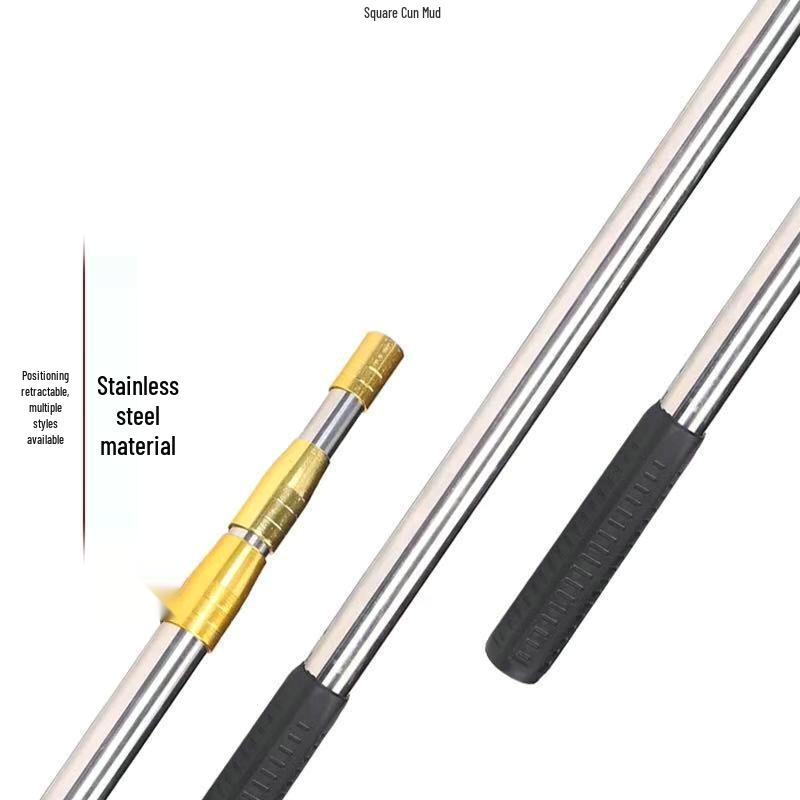 Teleskopische Edelstahl-Kescherstange zum Angeln, verstellbar von 1,9 m bis 5 m