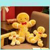 Christmas Gingerbread Man Plush Pillow With Pp Cotton Filling For Holiday Decor And Gifts