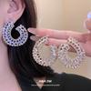 Silver Needle Zircon Geometric Water Drop Pendant Earrings Simple and Fashionable Earrings Light Luxury High-end Earrings Design Sense Niche